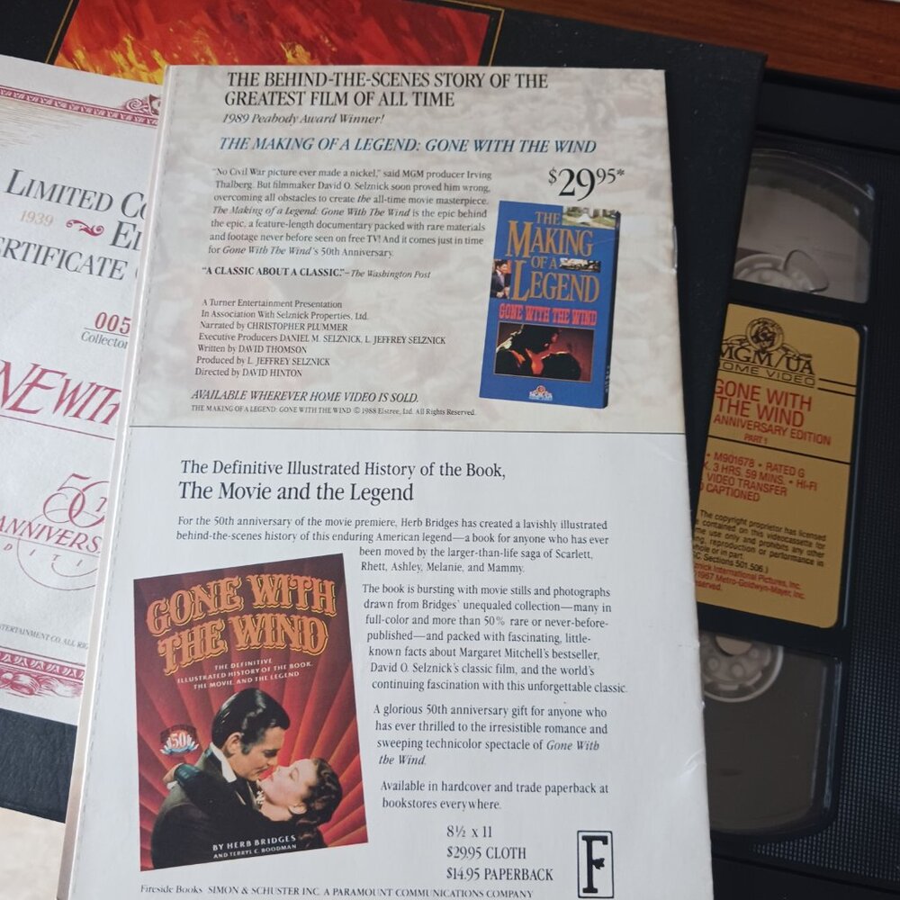 Gone with the wind 50th anniversary edition set 2 vcr's - Picture 2 of 7